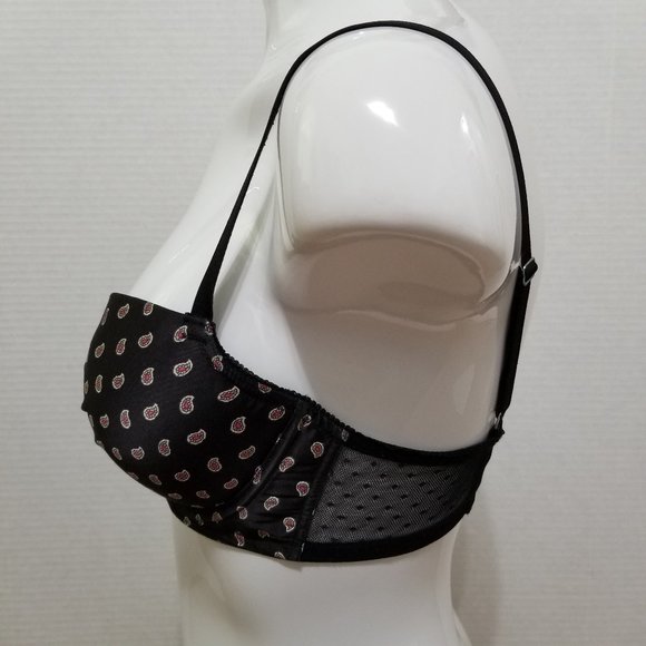 Aerie bra 34D Push-Up ruched paisley print swiss dot sheer wings 2013 - Picture 2 of 13